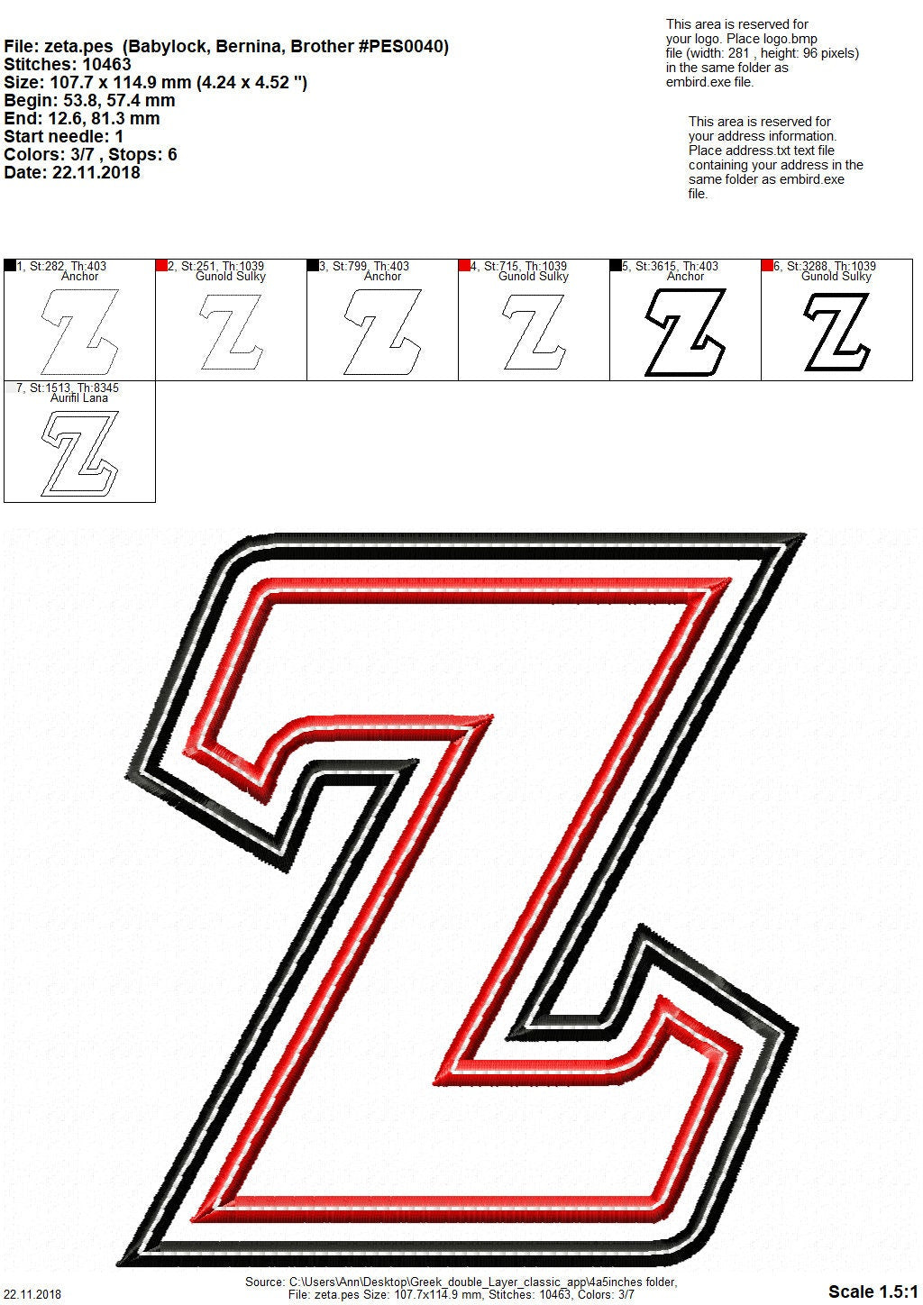 Sororities Greek 2 Layers and Top Stitch Font