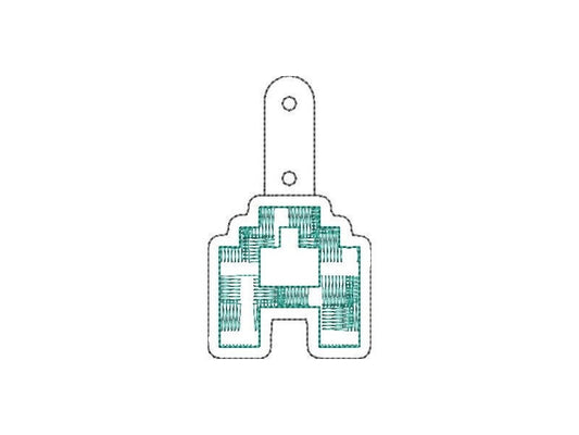 Pixel Miner Bricks Monogram Keychain