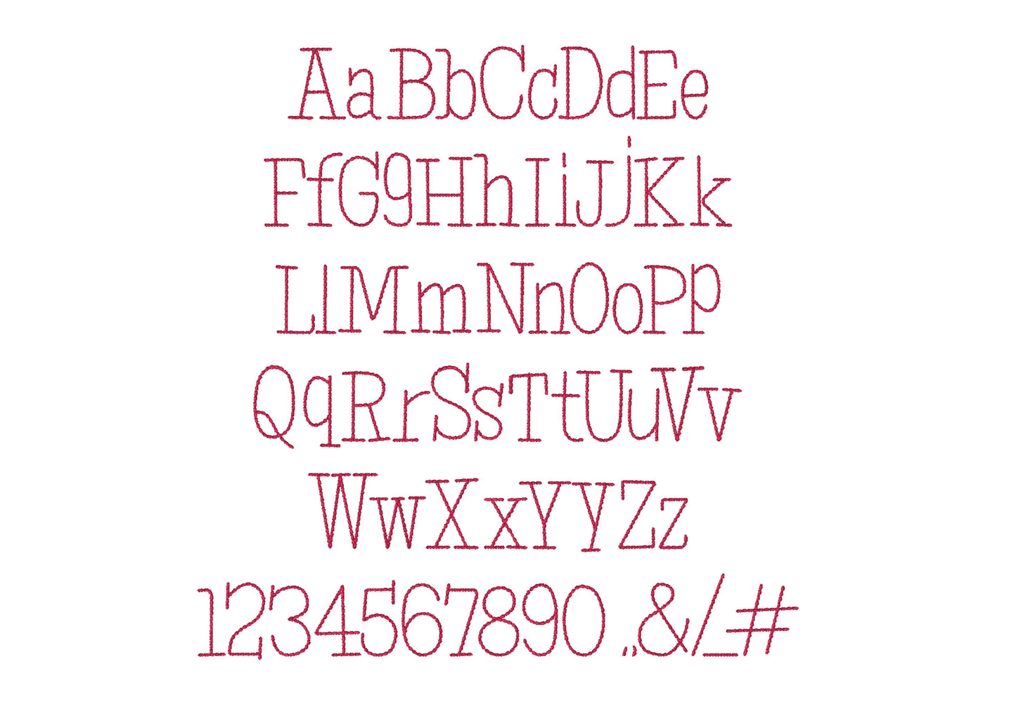 Hand Stitch Effect Font Andy
