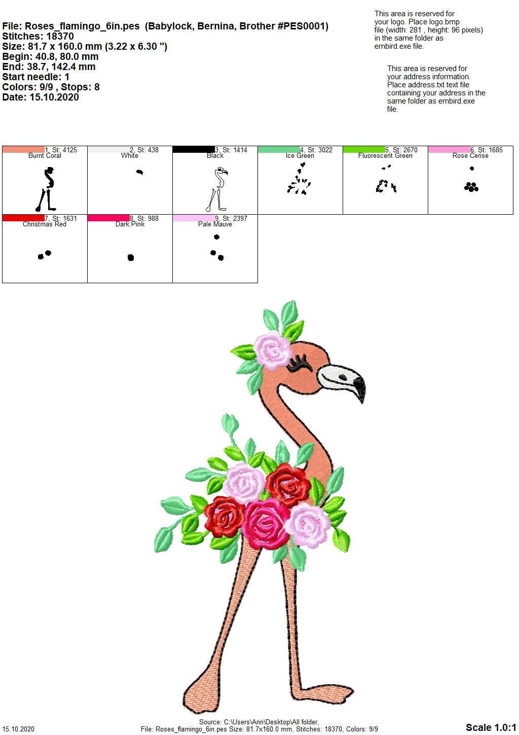 Pretty Floral Flamingo