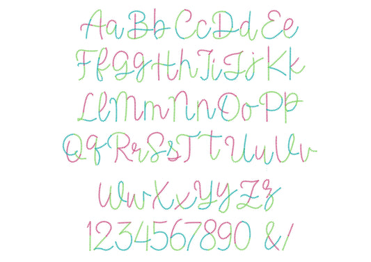 Color Smash Light Stitch Chain Font