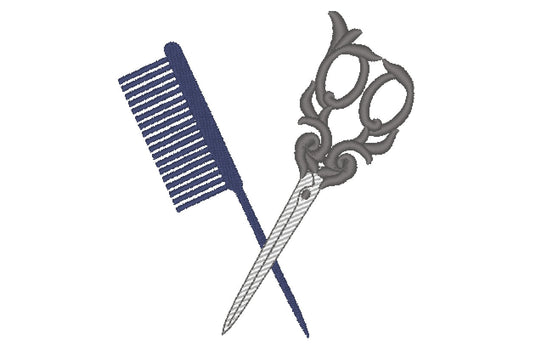 Barber Hairdresser Scissors and Comb