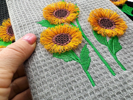 Three Fringed Sunflower Stems