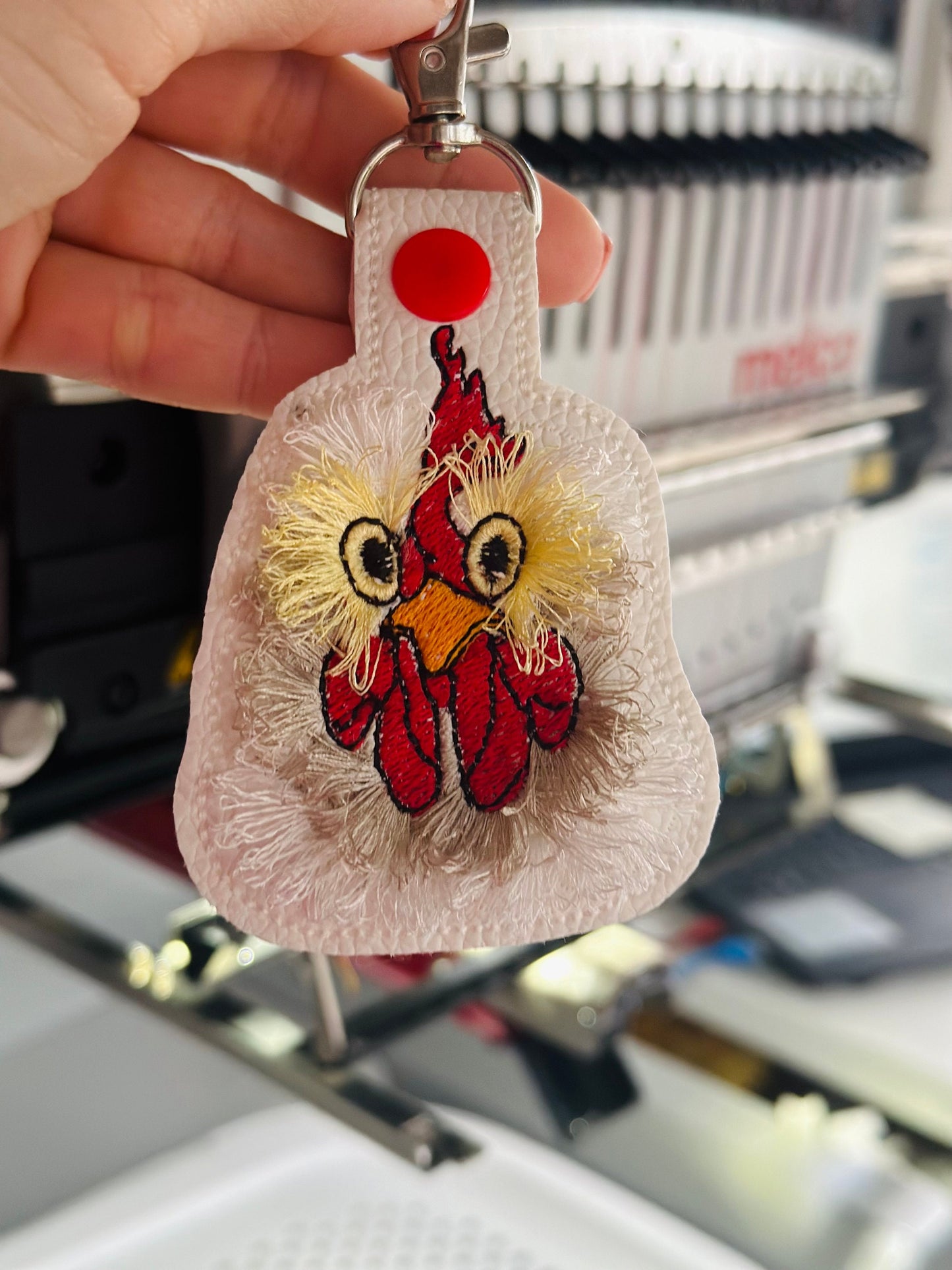 Fringed Chicken Keychain