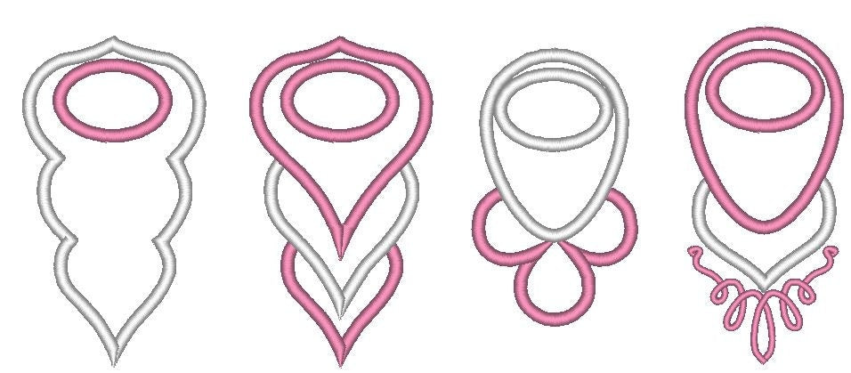 Towel Heart Hanging Hole Topper Set of 4