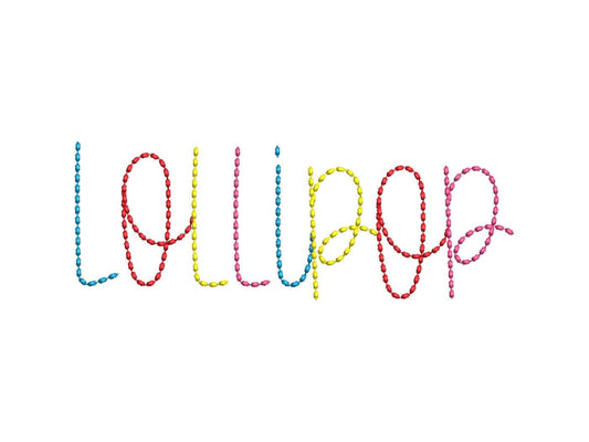 Bean Stitch Thin Line Lollipop Font