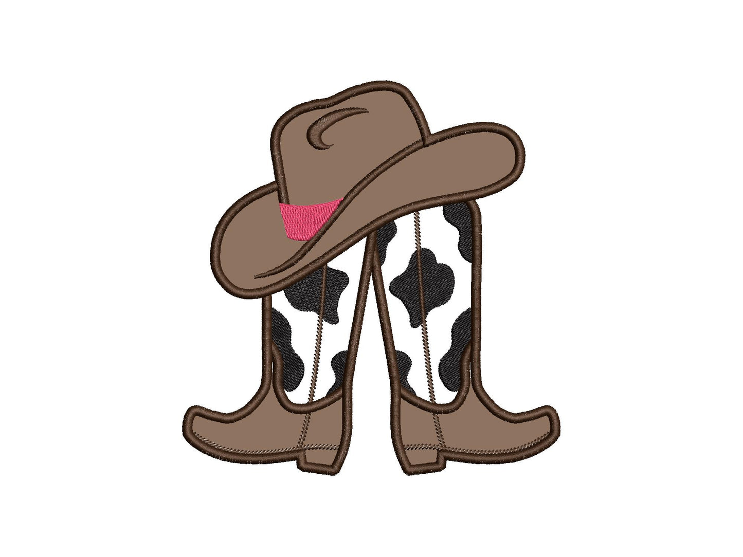 Cowgirl Cowboy Boots and Hat Applique