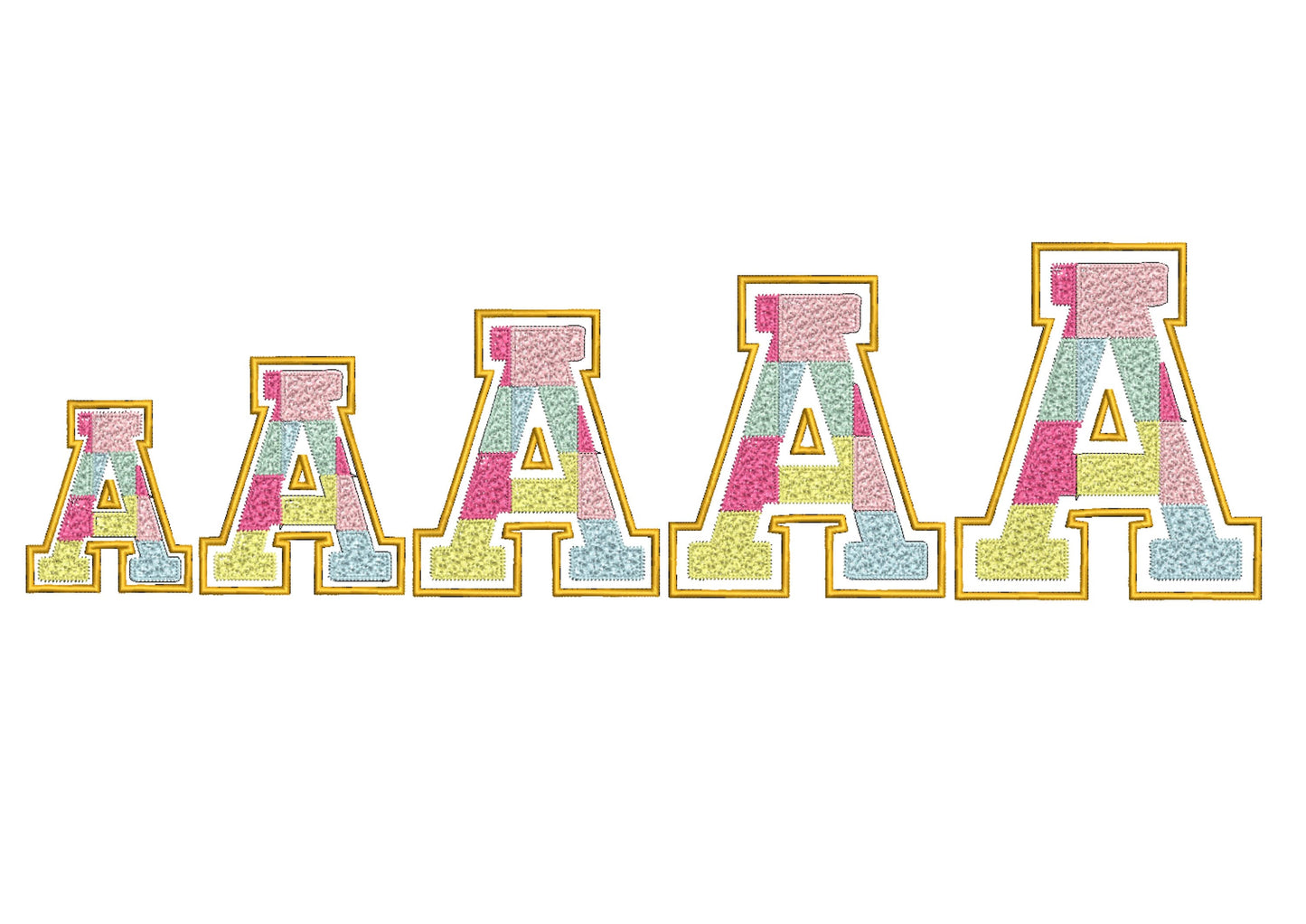 Faux Chenille Varsity Collegiate Font