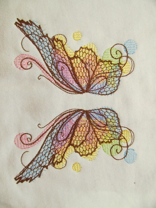 Baby classy watercolor butterfly wings, urban little baby, quick stitch