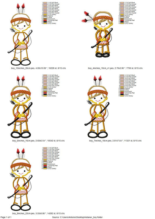 Little Indian Boy Applique