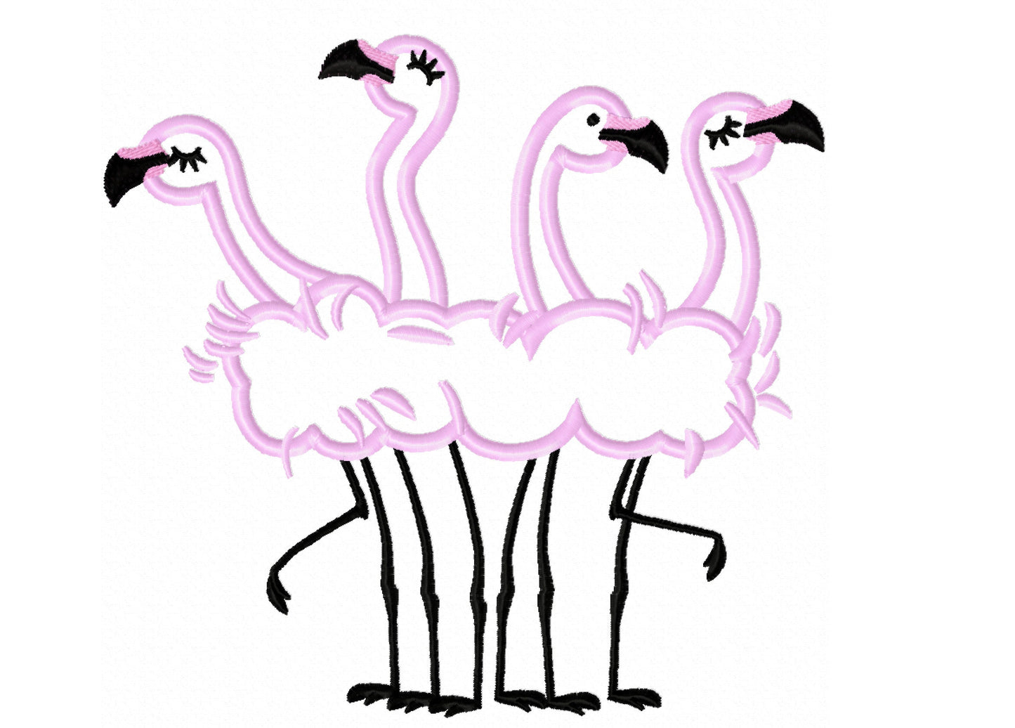 Flamingo Applique Flock of 4