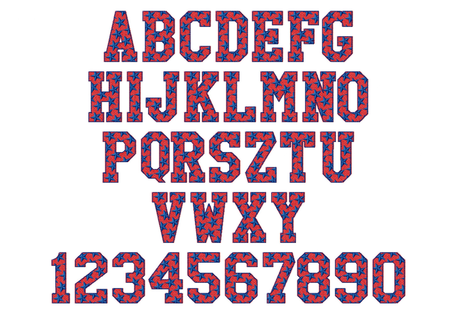 Stars Font machine embroidery design starry embroidery alphabet star