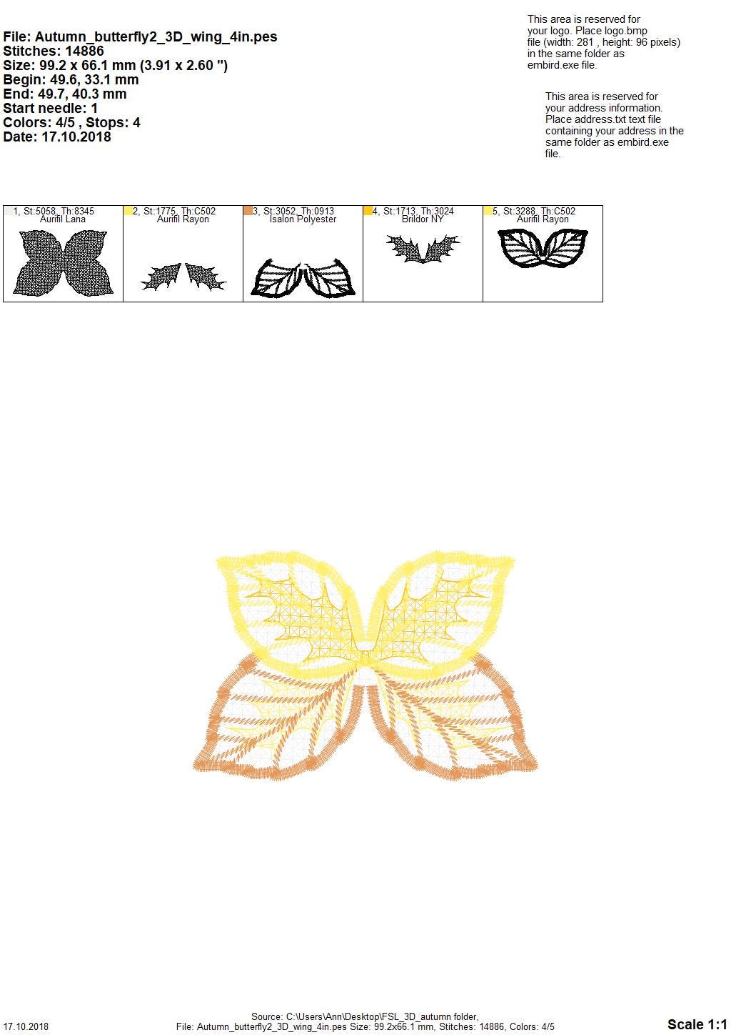 Fall Leaf Butterfly FSL