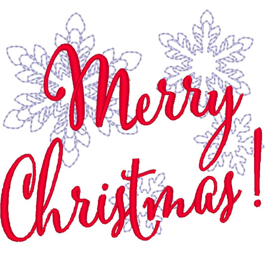 Snowflake and Merry Christmas Saying Set