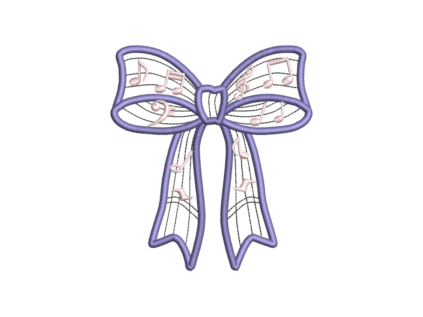 Music Notes Bow Applique