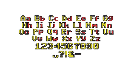 Fill Stitch Miner Bricks Pixel Font