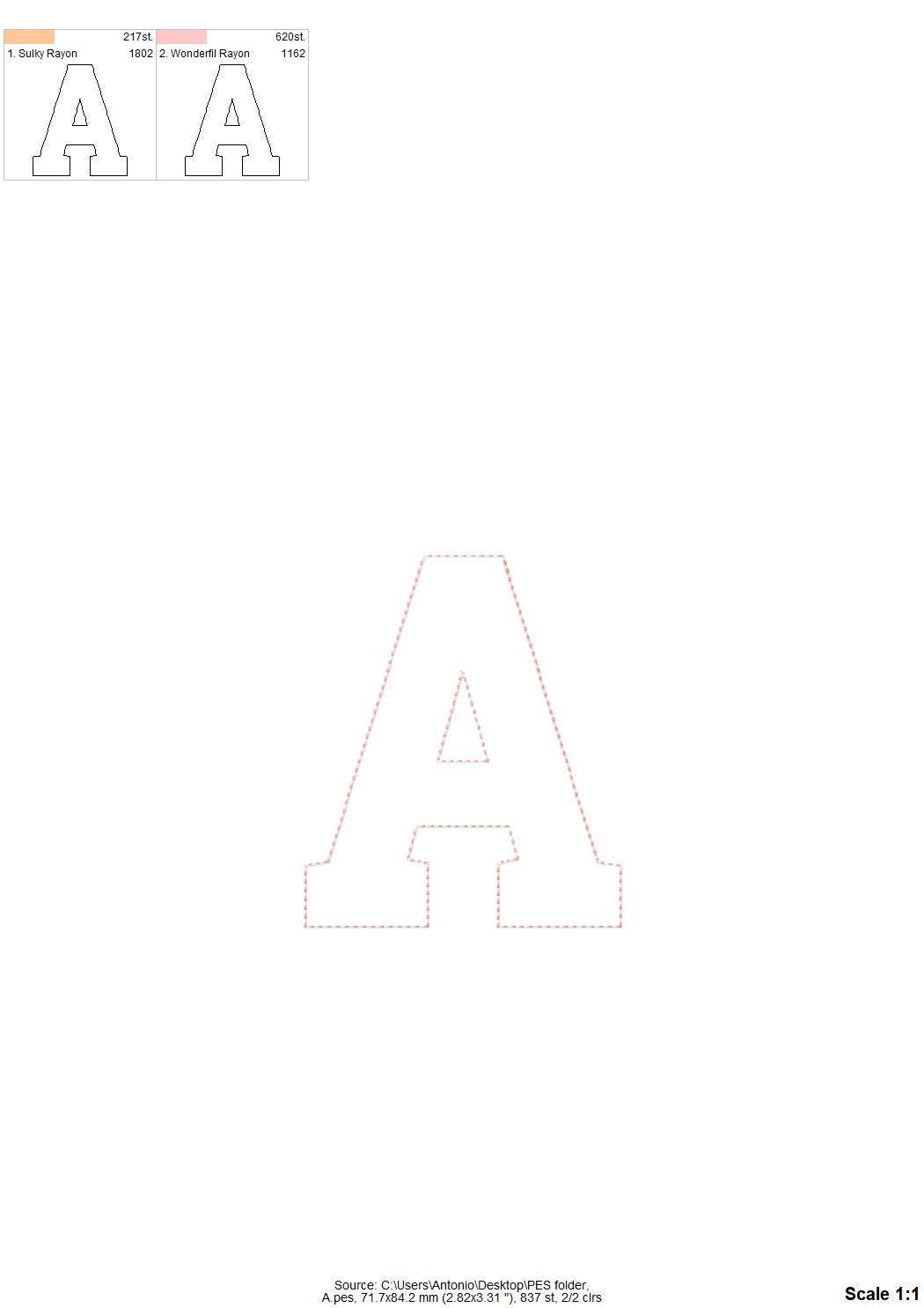 Open Edge Raggedy Applique Font