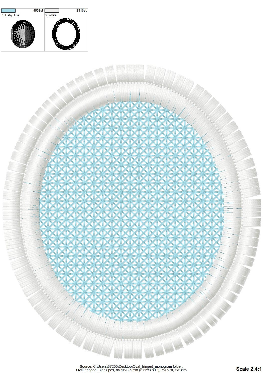 Fringed Monogram Frame and Embossed Font