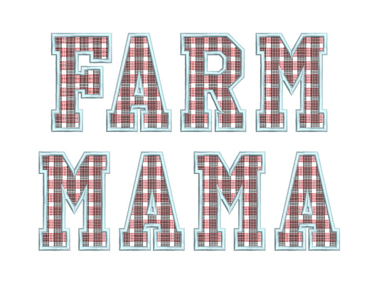 Gingham Block Font Applique Checkered Alphabet