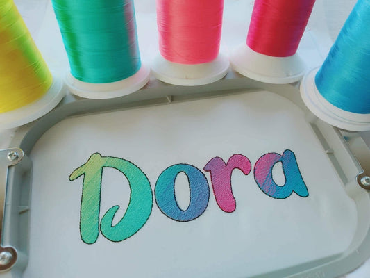 Iridescent Ombre Font Dora