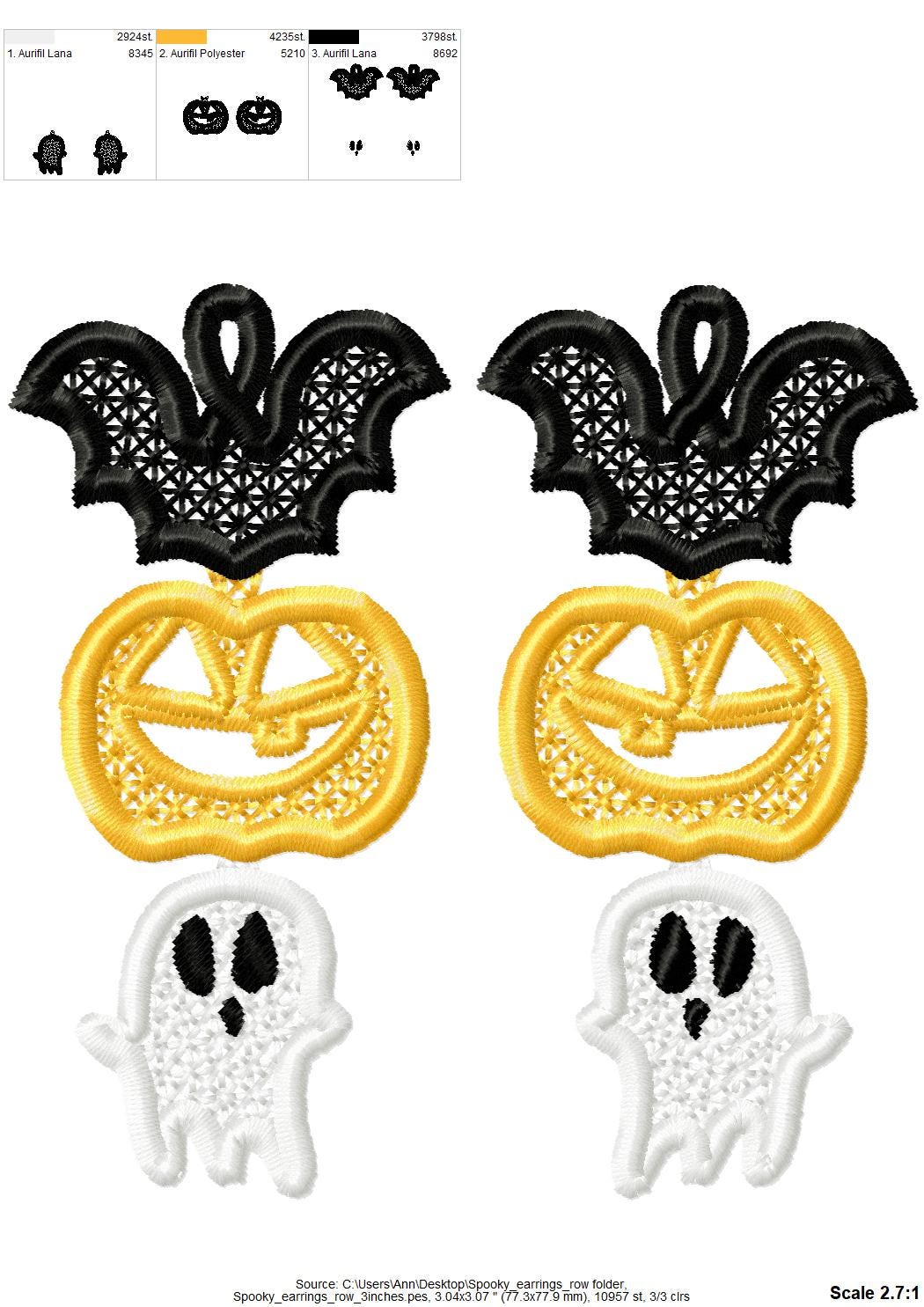 Spooky Halloween Earrings Pumpkin Jack Ghost