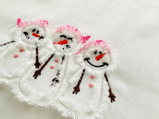 Fringed Cute Snowman Trio