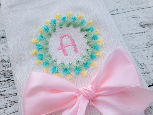 Monogram and Fringed Circle Frame Set