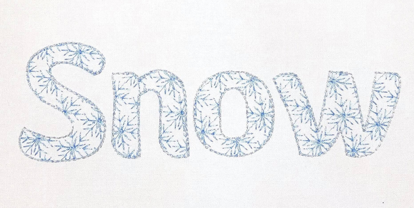Snowflake Font light sketch outline Christmas frozen winter alphabet