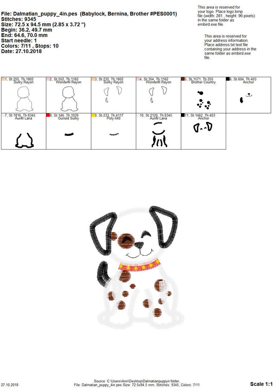 Little Dalmatian Puppy Dog Applique