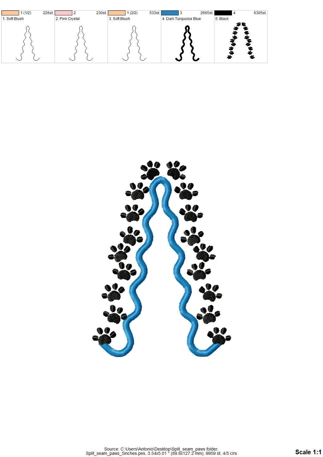 Mini Paw Scalloped Split Side Seam