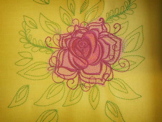 Swirl Shabby Chic Rose machine embroidery designs for embroidery hoops