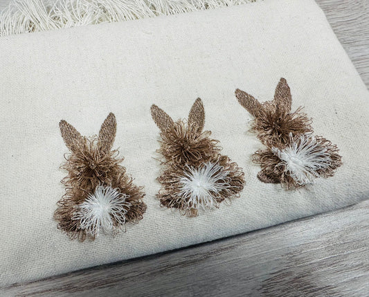 Fringed Bunny Tail 3 in a row
