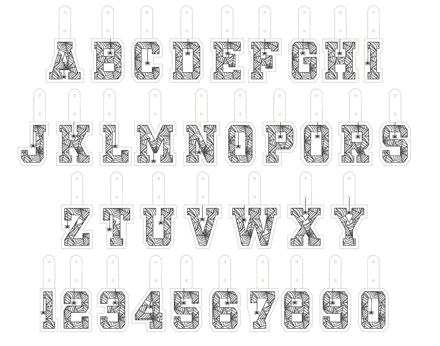 Spiderweb Monogram Keychain