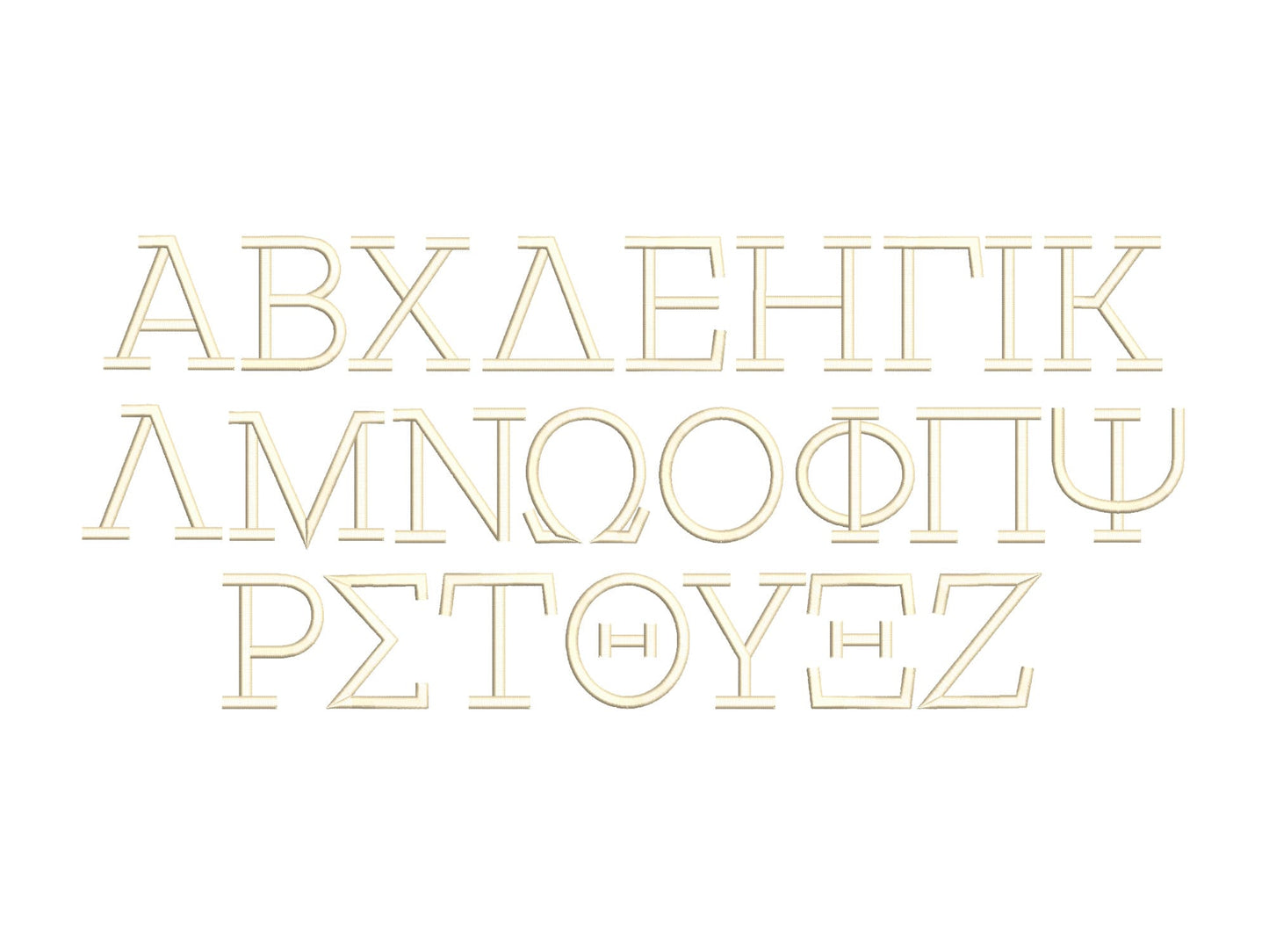 Greek Font Satin Stitch Greek Alphabet letters block Font machine