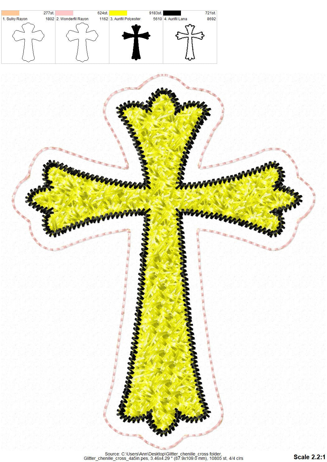 Faux Chenille Glitter HTV Vinyl Cross