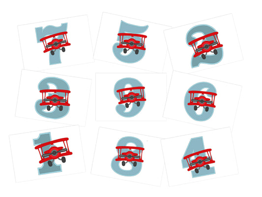 Airplane Birthday Numbers