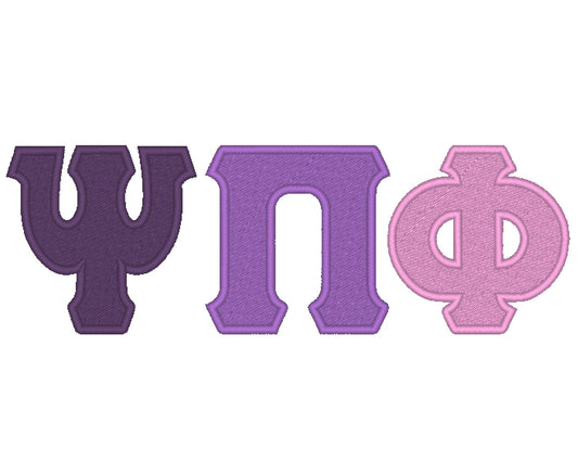 Greek Font Sororities Fill Stitch