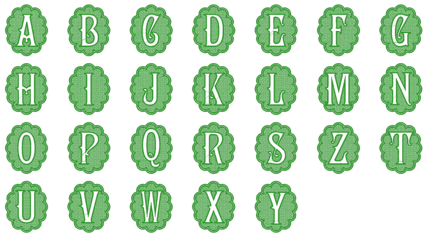 Old Fashioned Scalloped Embossed Monogram