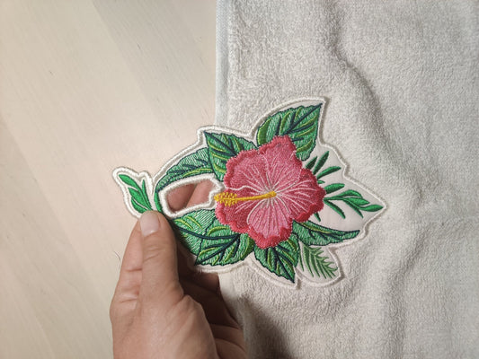 Hibiscus Flower Towel Hanging Hole
