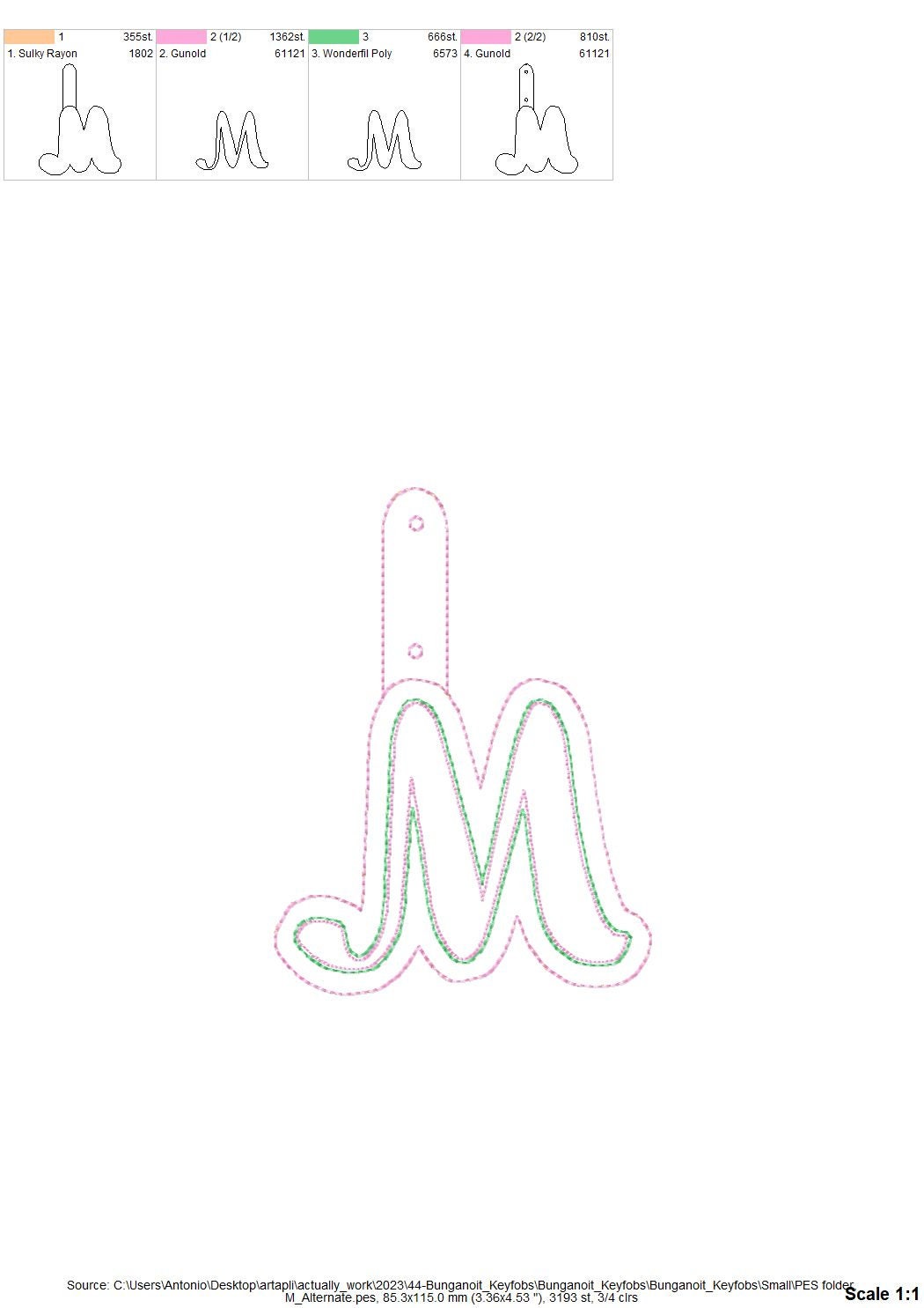 Puffy Puff Foam Monogram Keychain
