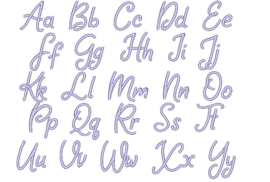 Satin Stitch Curl Font