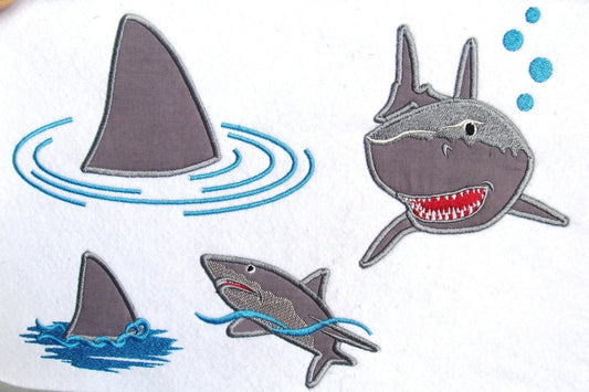 Spooky Shark Applique Set