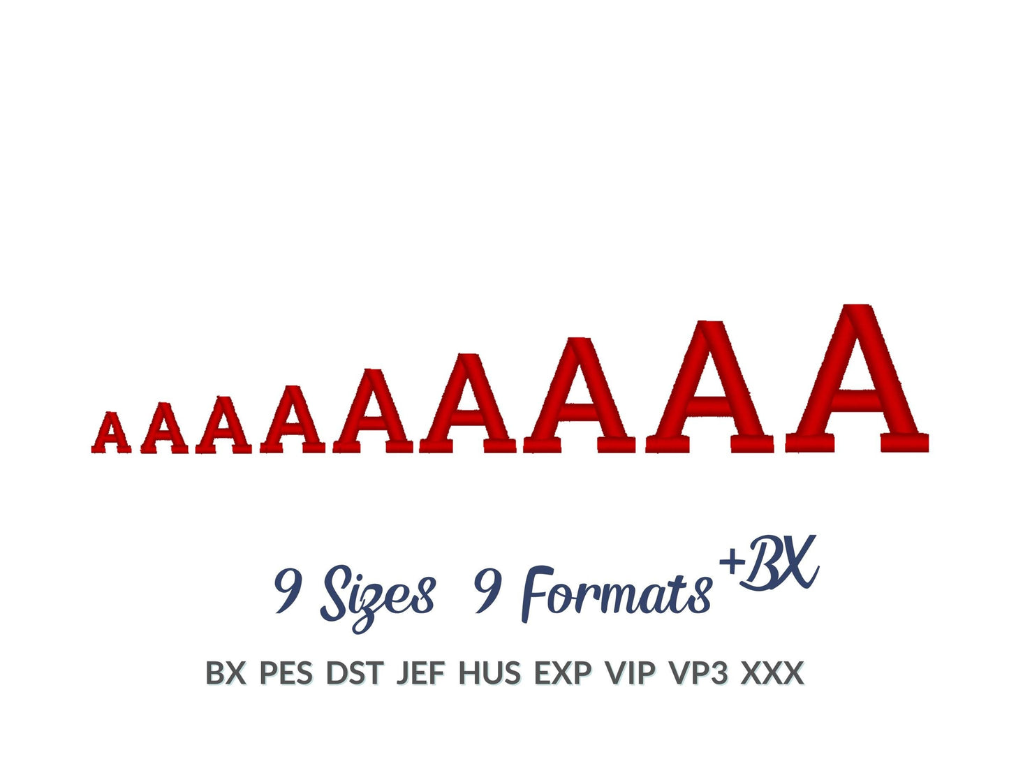 Mini Satin Stitch Block Font