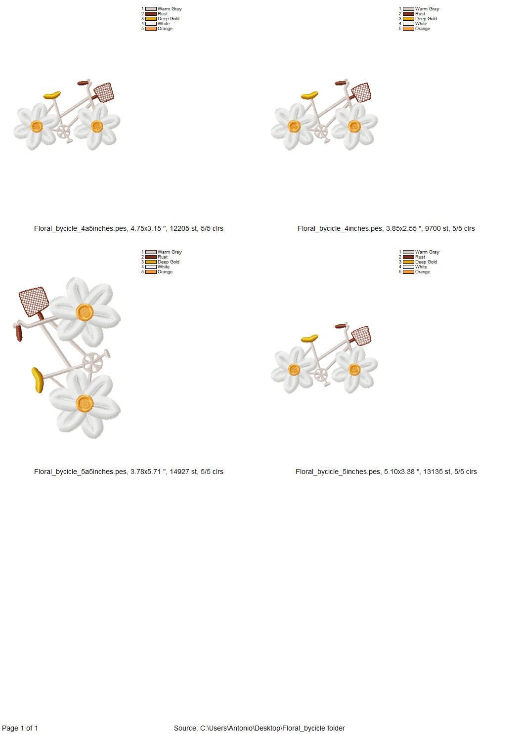 Floral Bicycle with Fringed Daisy Wheels