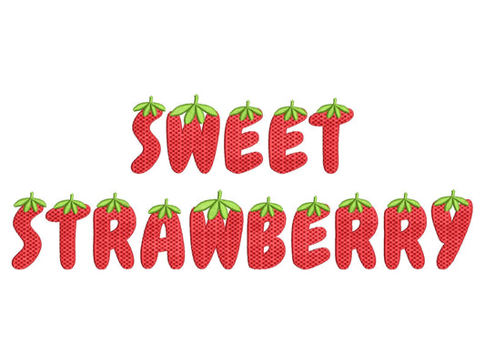 Tutti Frutti Strawberry berry FONT machine embroidery designs in