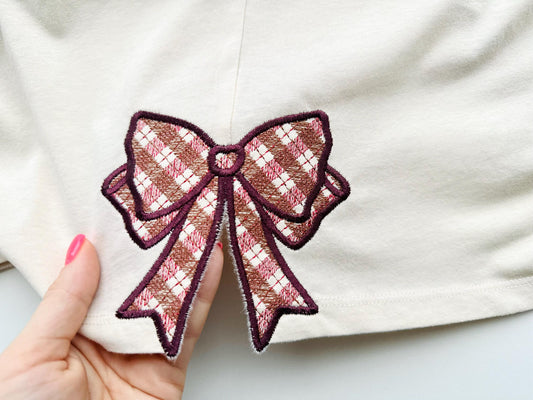 Gingham Plaid Side Seam Bow
