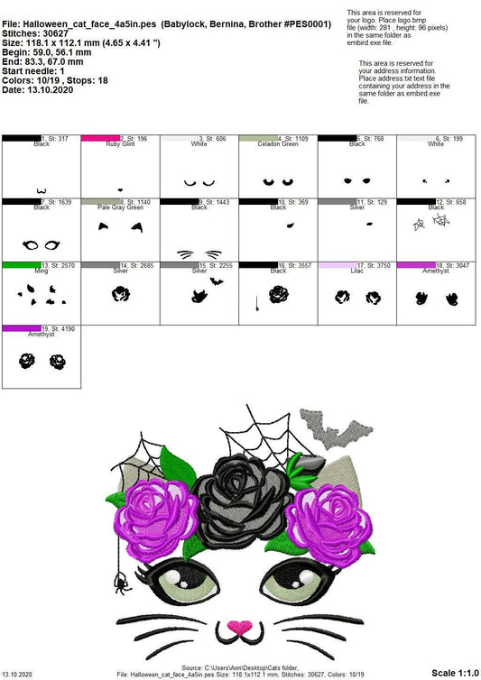 Halloween Kitty Cat Rose Floral Crown