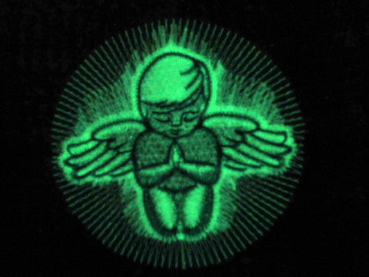 Praying angel / Glow in the dark special designed machine embroidery /