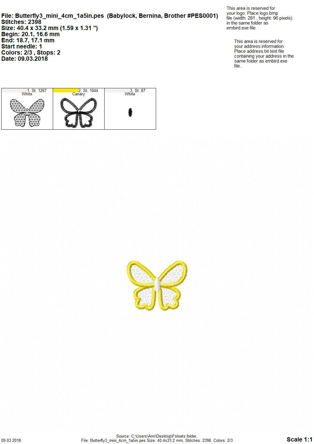 Mini Micro Wee Butterfly FSL