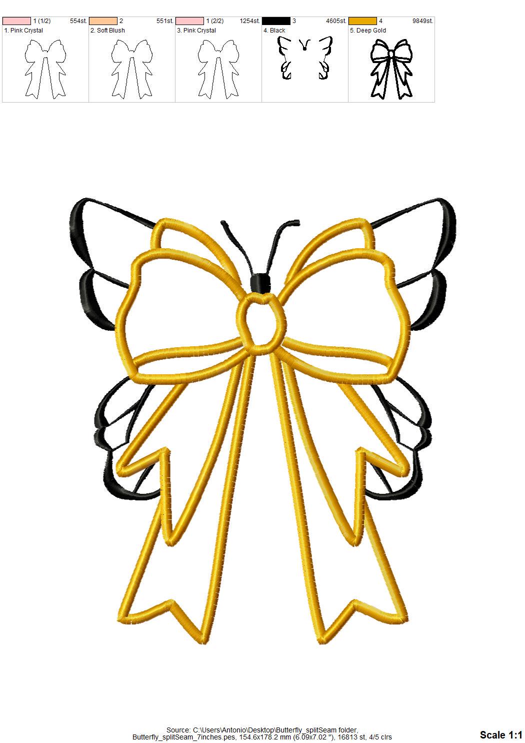 Butterfly And Bow Applique